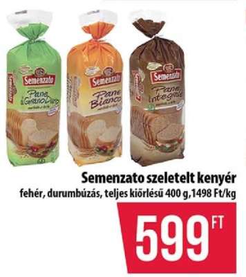 Semenzato szeletelt kenyér