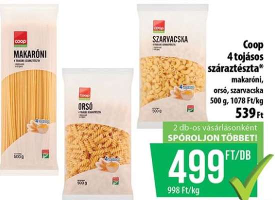Coop 4 tojásos száraztészta