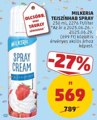 Milkeria Tejszínhab Spray