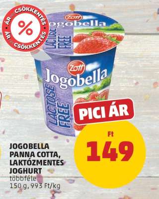 Jogobella Panna Cotta, Laktózmentes Joghurt