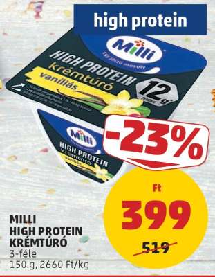 Milli High Protein krémtúró