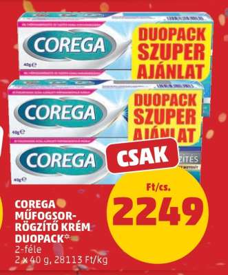 Corega műfogsor-rögzítő krém duopack