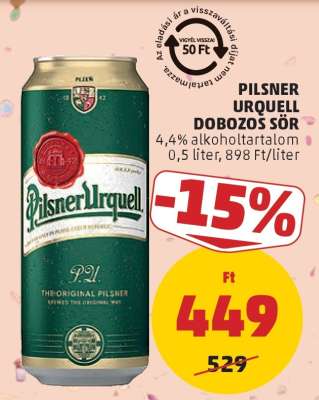 Pilsner Urquell Dobozos Sör