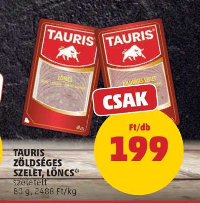 TAURIS Zöldséges Szelet, Löncs