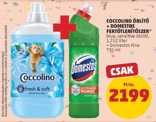 COCCOLINO ÖBLÍTŐ + DOMESTOS FERTŐTLENÍTŐSZER