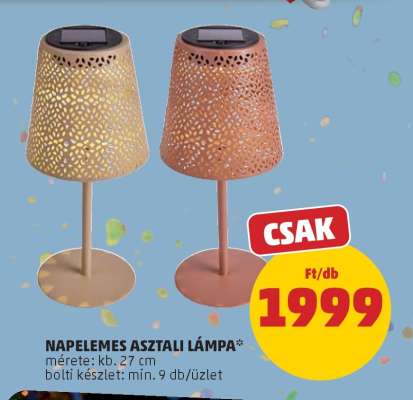 Napelemes asztali lámpa