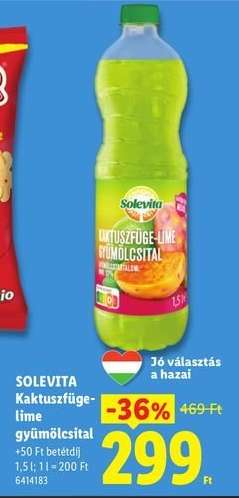 SOLEVITA Kaktuszfüge-lime gyümölcsital