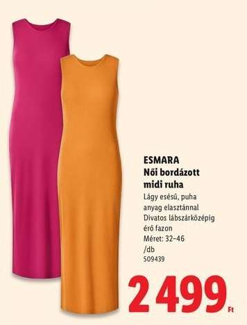 ESMARA Női bordázott midi ruha