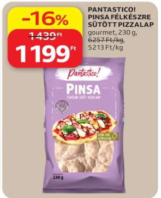 PANTASTICO! PINSA FÉLKÉSZRE SÜTÖTT PIZZALAP