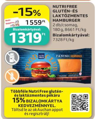 NUTRI FREE GLUTÉN- ÉS LAKTÓZMENTES HAMBURGER