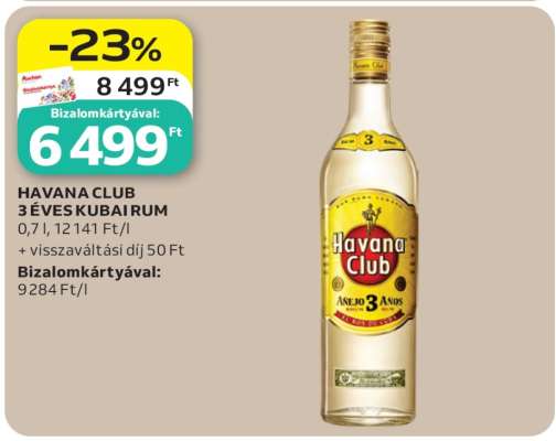 HAVANA CLUB 3 ÉVES KUBAI RUM