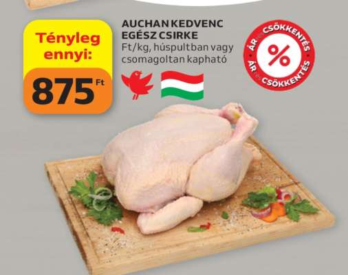 AUCHAN KEDVENC EGÉSZ CSIRKE