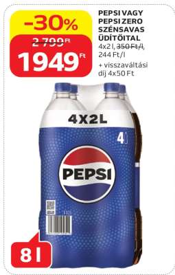 Pepsi vagy Pepsi Zero szénsavas üdítőital