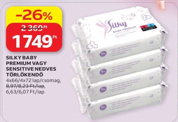 SILKY BABY PREMIUM VAGY SENSITIVE NEDVES TÖRLŐKENDŐ