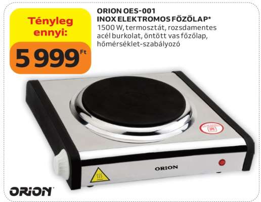 ORION OES-001 INOX ELEKTROMOS FŐZŐLAP