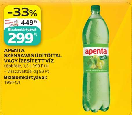Apenta Szénsavas Üdítőital vagy Ízesített Víz