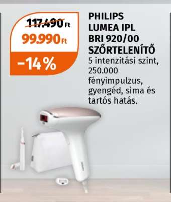 PHILIPS LUMEA IPL BRI 920/00 SZŐRTELENÍTŐ