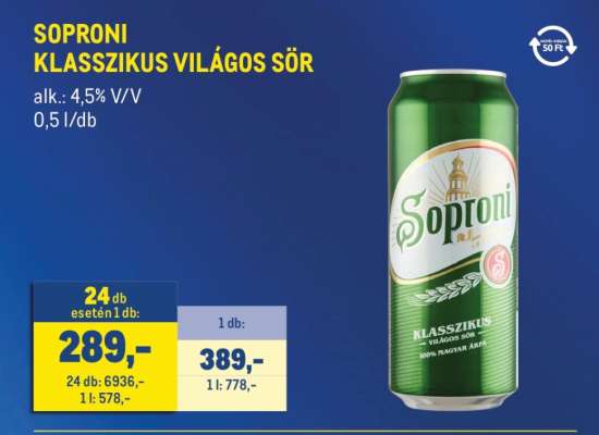 SOPRONI KLASSZIKUS VILÁGOS SÖR