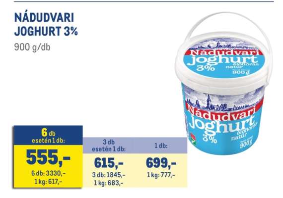NÁDUDVARI JOGHURT 3%