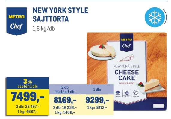METRO Chef NEW YORK STYLE SAJTTORTA