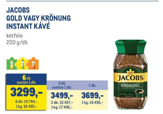 JACOBS GOLD VAGY KRÖNUNG INSTANT KÁVÉ