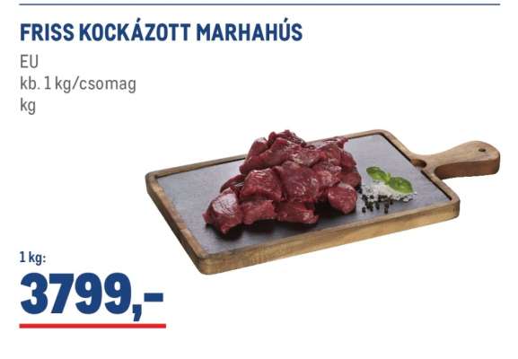 Friss kockázott marhahús