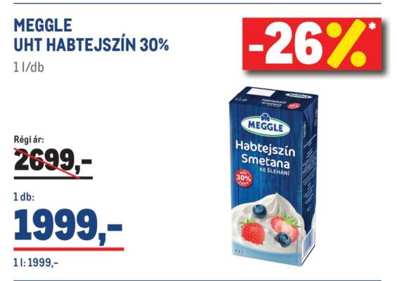 Meggle UHT habtejszín 30%