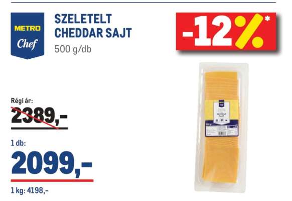 METRO Chef SZELETELT CHEDDAR SAJT