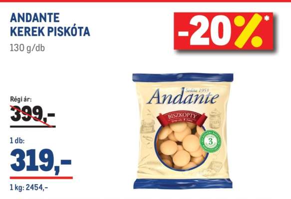 ANDANTE KEREK PISKÓTA