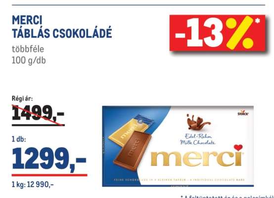 MERCI TÁBLÁS CSOKOLÁDÉ