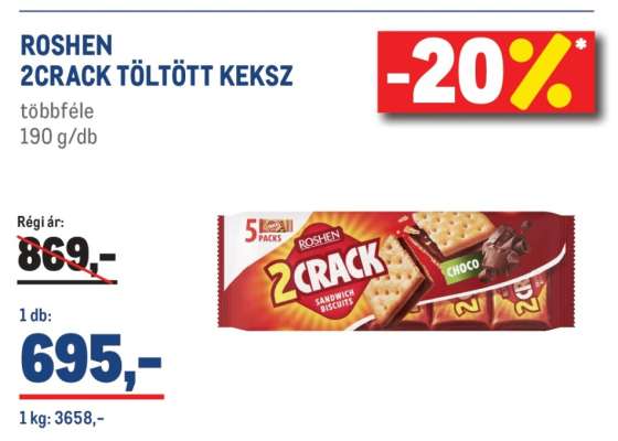 ROSHEN 2CRACK TÖLTÖTT KEKSZ