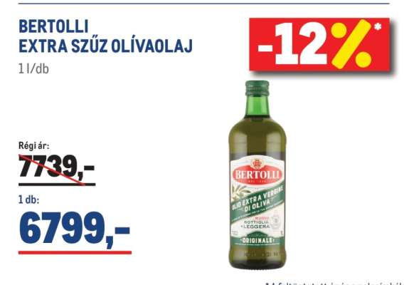 BERTOLLI Extra szűz olívaolaj