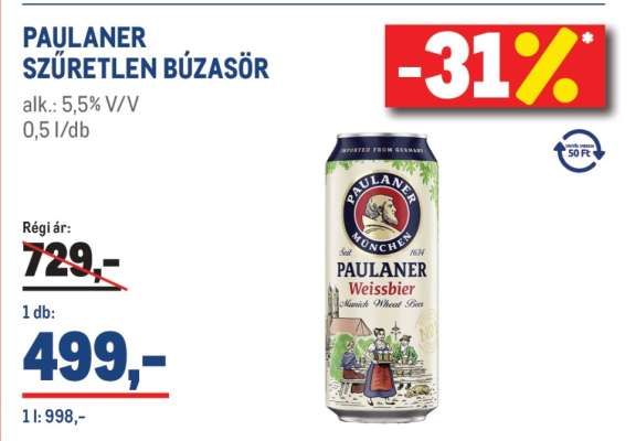 PAULANER SZŰRETLEN BÚZASÖR