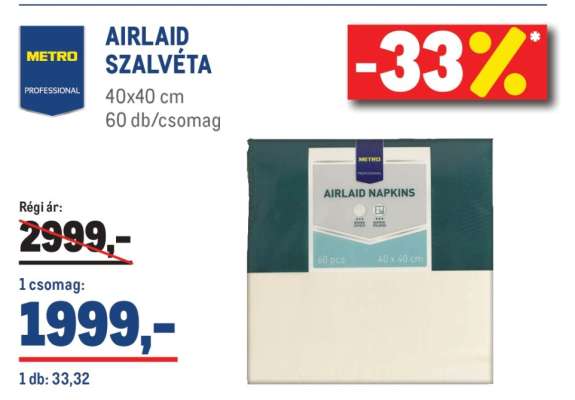 METRO PROFESSIONAL AIRLAID SZALVÉTA