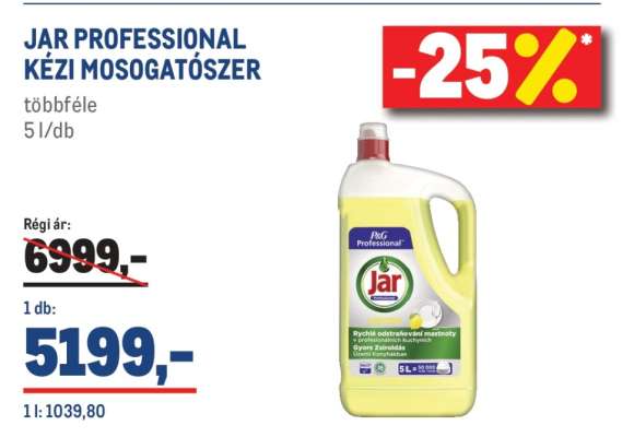 JAR PROFESSIONAL KÉZI MOSOGATÓSZER