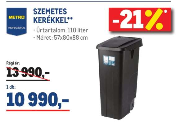 METRO PROFESSIONAL SZEMETES KERÉKKEL