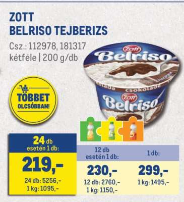 ZOTT Belriso tejberizs