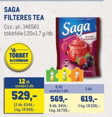 Saga filteres tea
