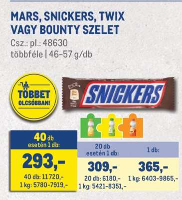 MARS, SNICKERS, TWIX VAGY BOUNTY SZELET