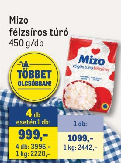 Mizo félzsíros túró