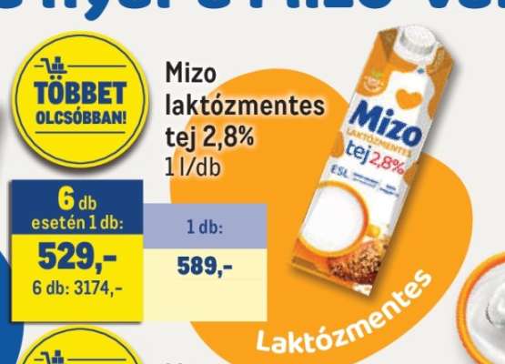 Mizo laktózmentes tej 2,8%