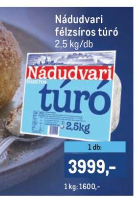 Nádudvari félzsíros túró