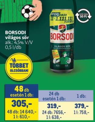 BORSODI Világos sör