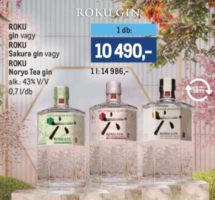 ROKU gin vagy ROKU Sakura gin vagy ROKU Noryo Tea gin