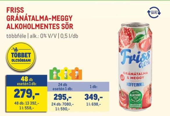 FRISS GRÁNÁTALMA-MEGGY ALKOHOLMENTES SÖR