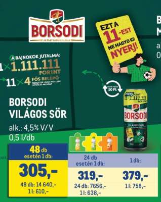 BORSODI Világos sör