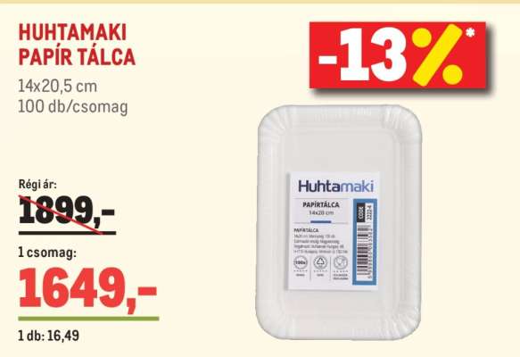 HUHTAMAKI PAPÍR TÁLCA