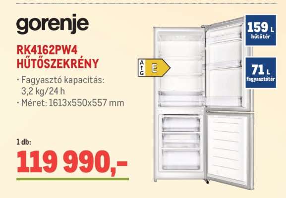 gorenje RK4162PW4 HŰTŐSZEKRÉNY