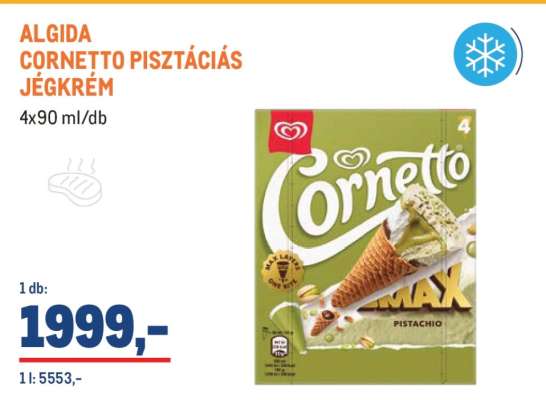ALGIDA CORNETTO PISZTÁCIÁS JÉGKRÉM