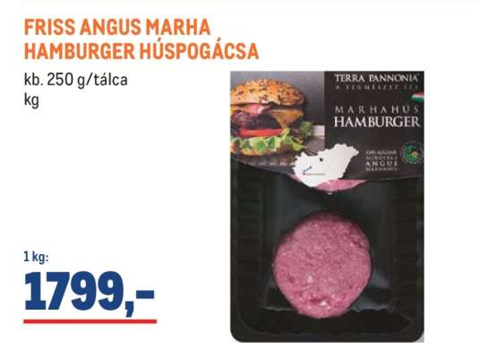 FRISS ANGUS MARHA HAMBURGER HÚSPOGÁCSA
